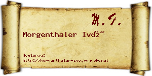 Morgenthaler Ivó névjegykártya